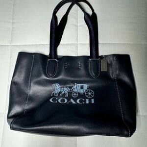 Coach Midnight Blue Leather Tote